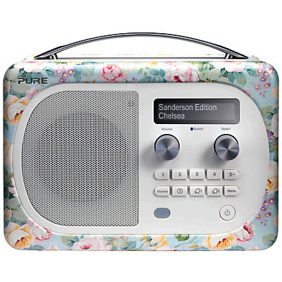 Pure Evoke D4 Mio DAB/FM Bluetooth Radio, Sanderson Print Chelsea Pure Evoke D4 Mio DAB/FM Bluetooth Radio, Sanderson Print Chelsea